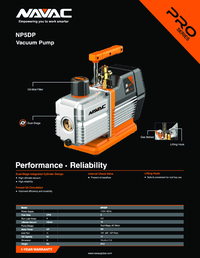 Thumbnail of document Data Sheet - NP5DP Vacuum Pump, 5 CFM, 2-Stage, 15 Microns. Pro Series